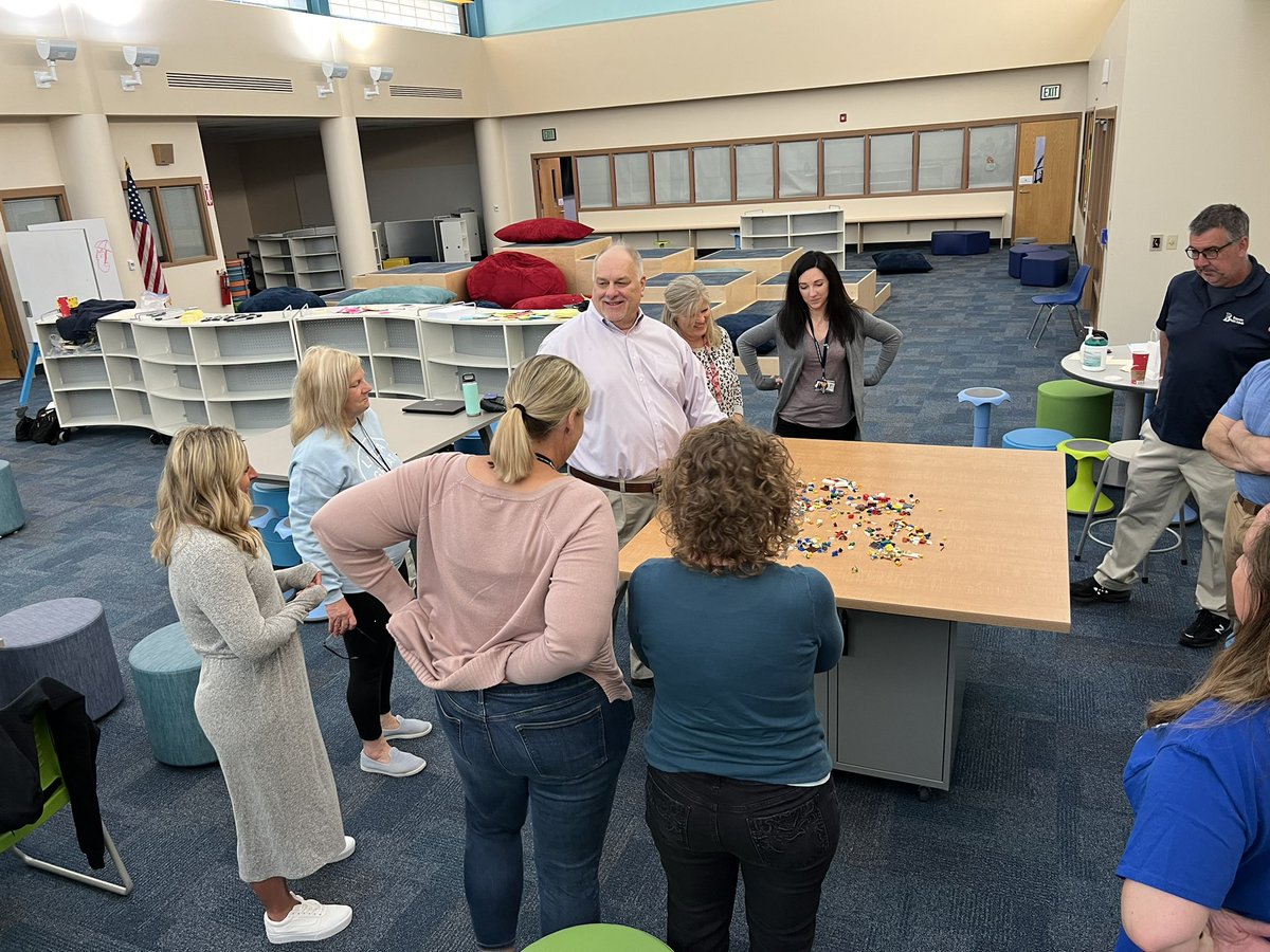 GlennGRobbins's tweet photo. Great day with @djakes of @djakesdesigns. First time back since helping guide the Commons Redesign Experience last year. Continuing our push forward of #designthinking #CommonsSpace #HowMightWe #YesAnd #WhatIf #WhatIsSchool #experience #wonder #awe https://t.co/8cPzNVxgTo