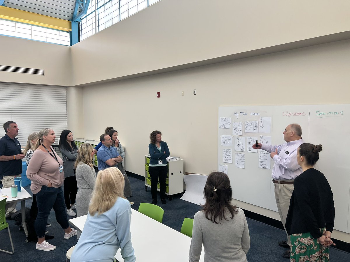 GlennGRobbins's tweet photo. Great day with @djakes of @djakesdesigns. First time back since helping guide the Commons Redesign Experience last year. Continuing our push forward of #designthinking #CommonsSpace #HowMightWe #YesAnd #WhatIf #WhatIsSchool #experience #wonder #awe https://t.co/8cPzNVxgTo