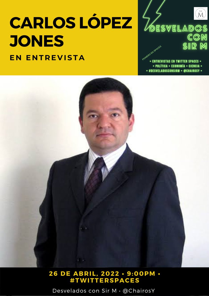 ChairosY's tweet photo. ¡Hoy!
En entrevista,
¡Carlos López Jones!
No se la pierdan, va a estar buenísima.
Favor de dar RT y follow a @Carloslopezjone
Link en el siguiente tweet... https://t.co/4DnDX2ccRx