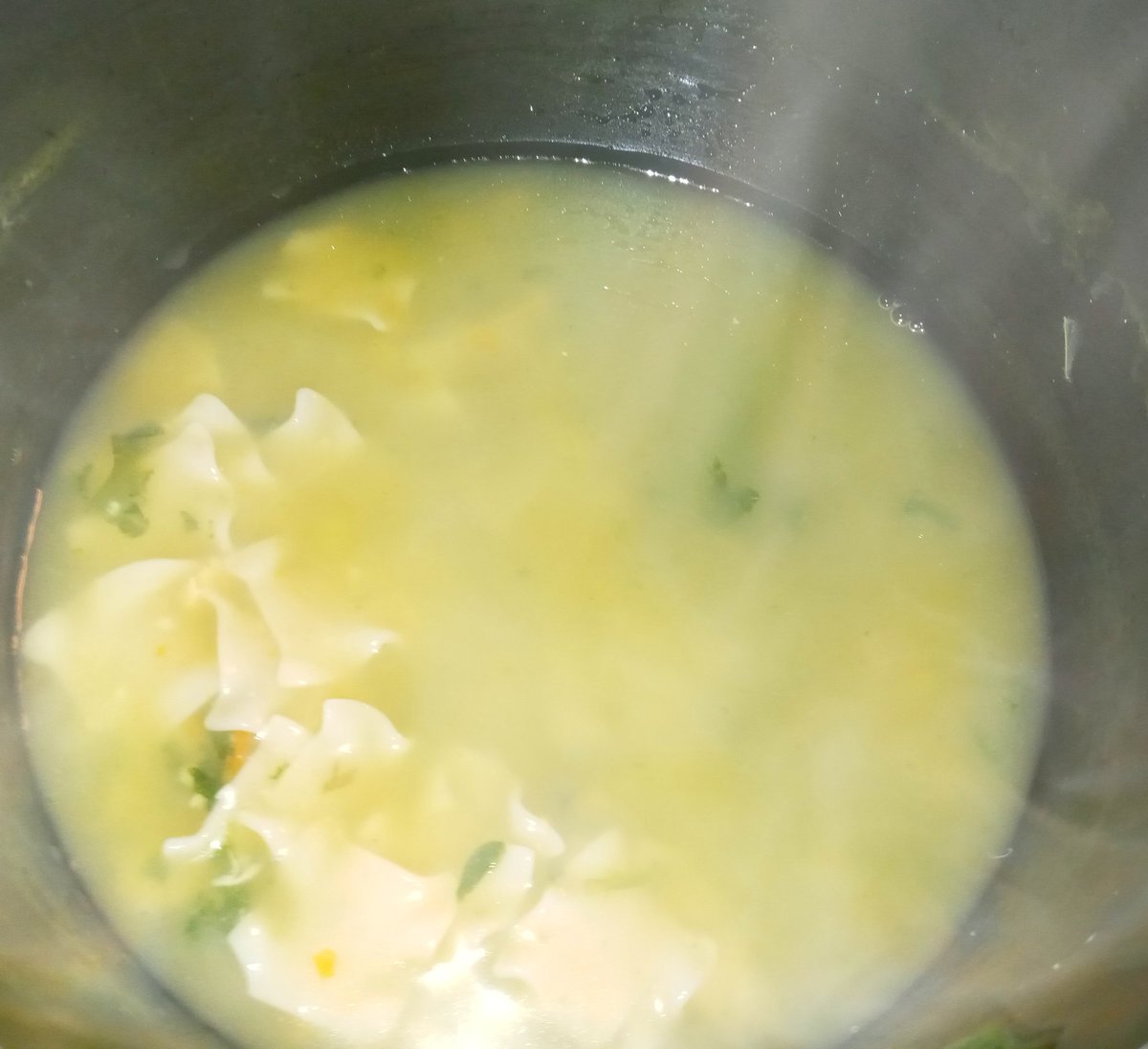 DoreneShaver1's tweet photo. When i am havong a #fibroflareup i male myself some #chickenoodle #aoup i added #spinach n #peas !fibromenu😋😋😋#comfortmenu https://t.co/sIEMqbOPdc