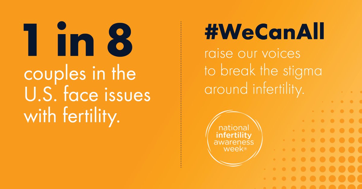 #WeCanAll raise our voices to break the stigma around infertility. 🧡 This week is National Infertility Awareness Week — follow @RESOLVEOrg and join the conversation with the #NIAW2022 5 Day Challenge.
