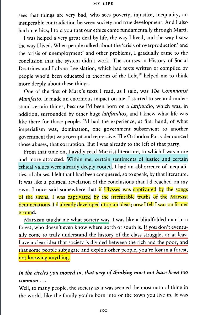 Fidel Castro is the role model for bourgeois white people in settler colonies. Read this book for an example of how, generally, to rise to decency (or even greatness) from the worst possible origins.

Or get the audiobook (he didn't write it, you don't need to read it)