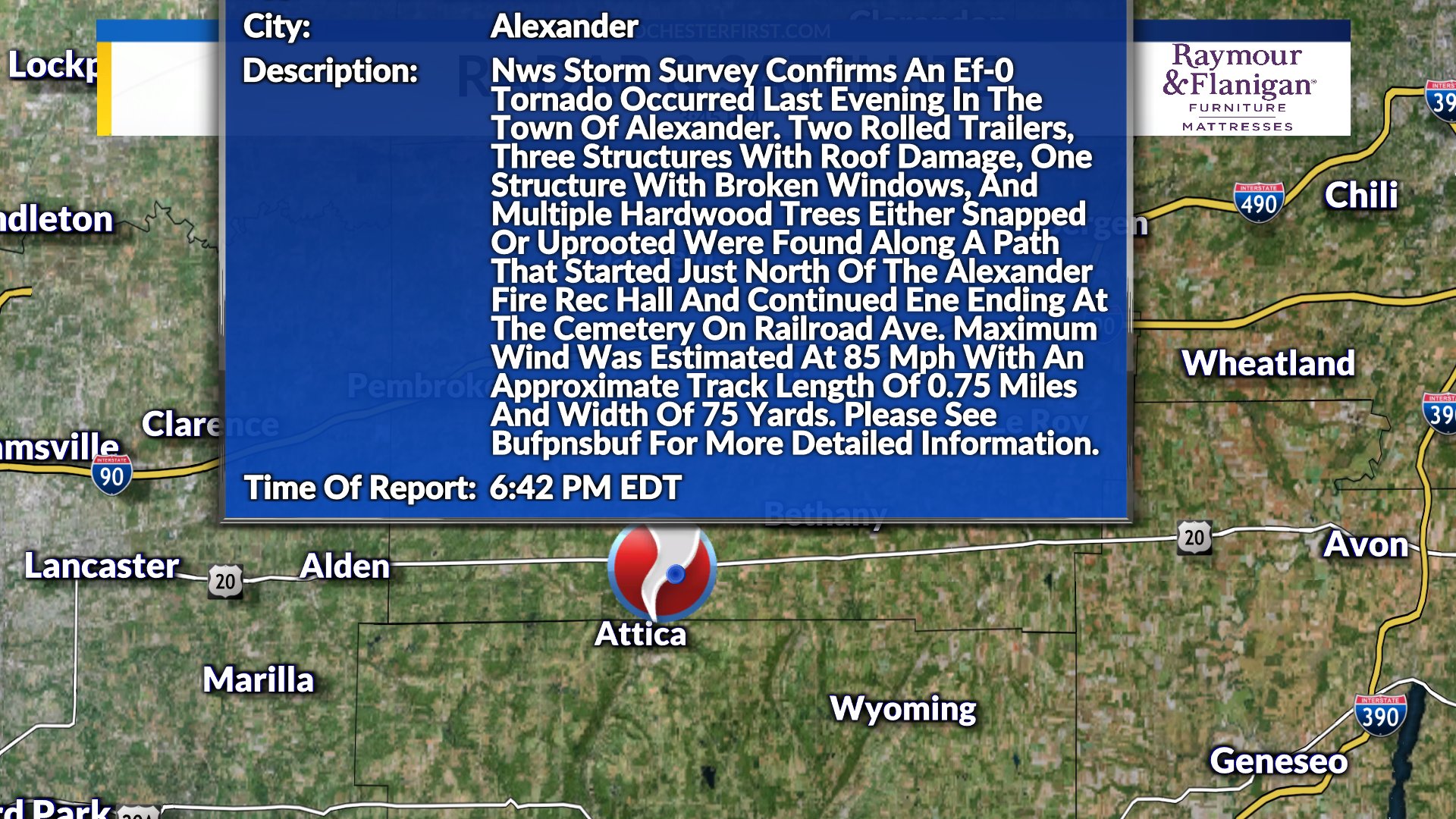 Eric Snitil on Twitter "The NWS has confirmed an EF0 touched down in the town of Alexander in