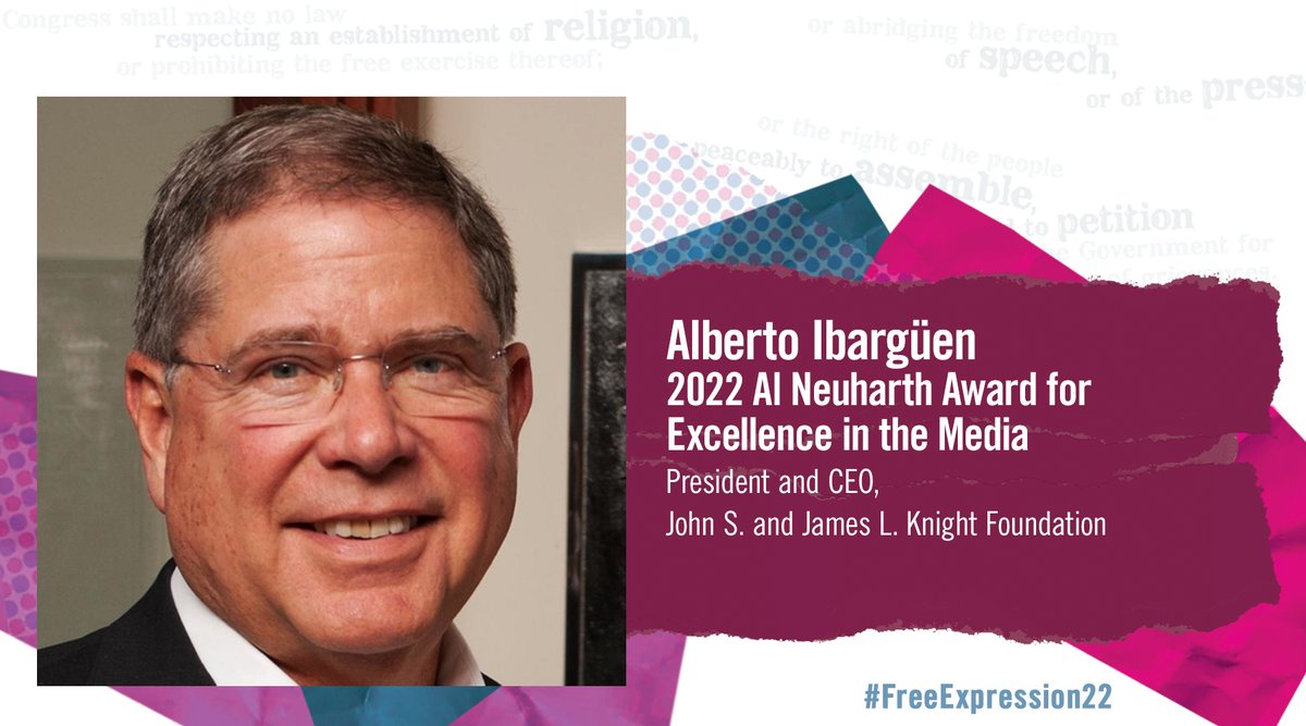 1stForAll's tweet photo. It’s here! Join us Thursday for the #FreeExpression22 Awards! We're honoring @knightfdn's @ibarguen, @TheJusticeDept's Eric Treene, @nhannahjones &amp; the founders of @StopAAPIHate for exercising their #FirstAmendment freedoms to uplift &amp; advocate for others. https://t.co/clytkfiiZA https://t.co/5JumpBDvPj