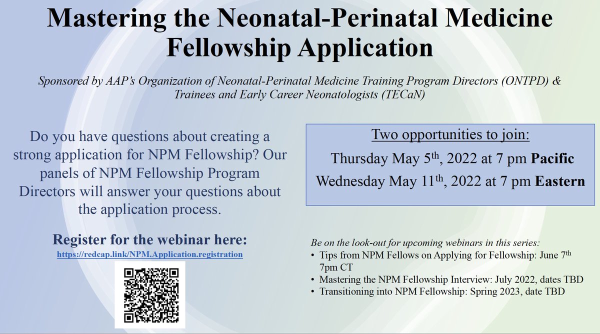 Calling all #PedsRes applying for the 2022 Neo match:
 
@NeoTECaN and ONTPD are joining forces to help you prep for the NICU fellowship application cycle. You get 2 chances to catch the live panel discussion. #NeoTwitter #NeoMatch2022 #nicufellowship @AAPSOPT @hmorein