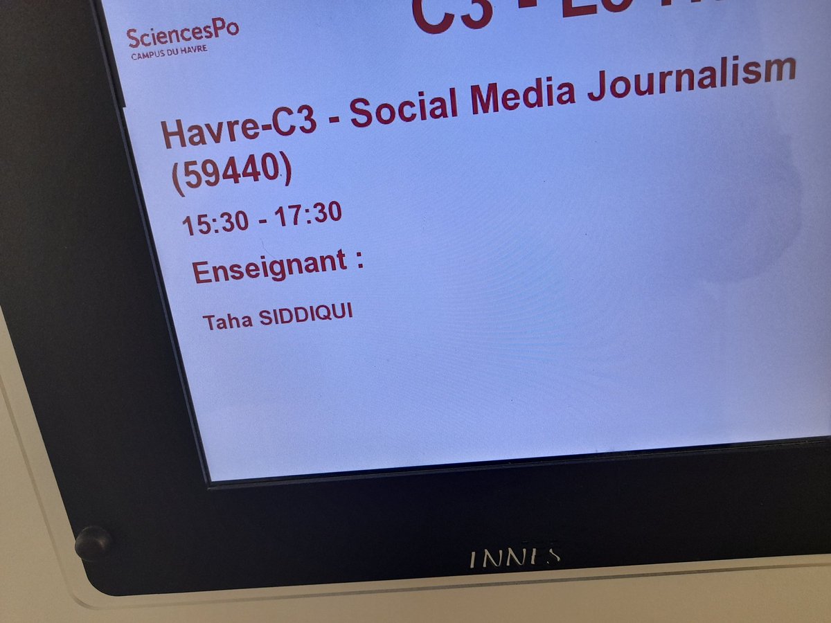 TahaSSiddiqui's tweet photo. Gave my last class at @sciencespo today. Been a great semester being back with students after the online format last two years ... Teaching them and learning from them and about a subject that I love : Social Media + Journalism.
#FeelGoodTweets https://t.co/vjKbHSGOwP