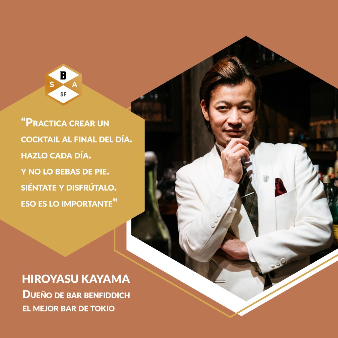 🌟Consejo de Hiroyasu Kayama para todos los bartenders o que estén interesados en serlo: ¡práctica constante y disfrutarlo!
Lee la nota completa en bit.ly/3OH0jNC

Recuerda que aún puedes anotar tus bebidas en <a href="/USArating_es/">Usa Spirits Ratings ES</a> !