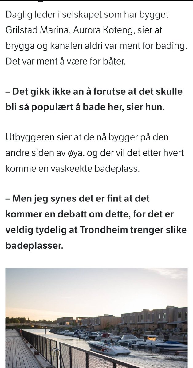 tildra's tweet photo. @jonasali Det er ikke tilrettelagt for bading, det er tilrettelagt for båter. Båtplasser og marina. https://t.co/MkH6Dh61QT