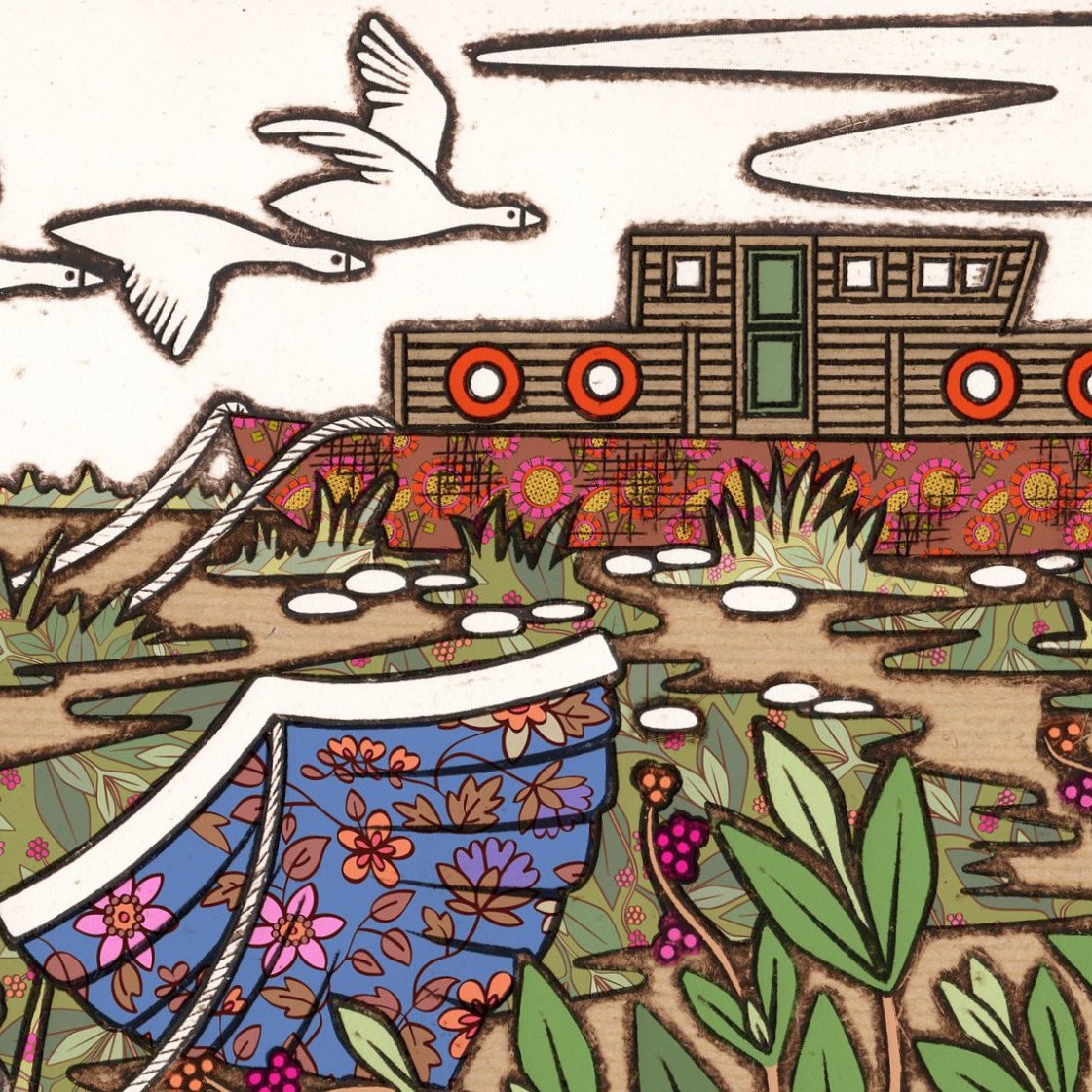 🎨 WORK IN PROGRESS 🎨 My Blakeney Marshes colour and pattern prep is coming on. This is a little corner of the story so far. Lots to do and many adjustments to make but I’m feeling positive! 🎨 #wip #blakeney #collagraph