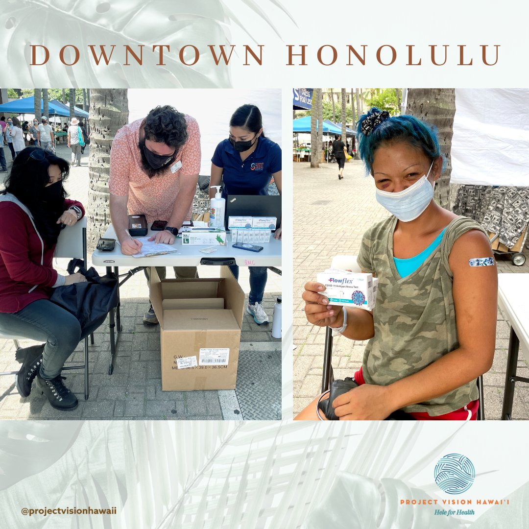 ProjectVisionHI's tweet photo. Director of Homeless Programs, Bob Wardlaw, and nurse Lara conducting outreach throughout Downtown Honolulu. Mahalo to @hubforhealth for partnering with us on our community events! #coronaviruspandemic #homelesslivesmatter #covidtestkit #covidtestingsites #freecovidtesting https://t.co/Z506gELm9U