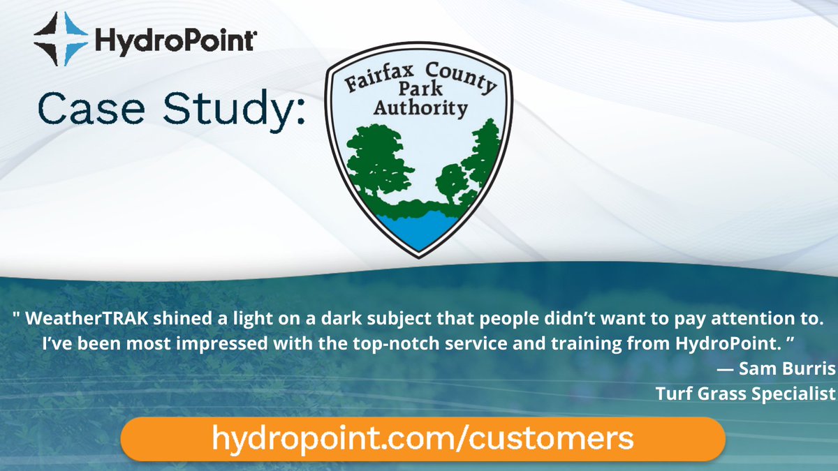 HydroPoint's tweet image. “WeatherTRAK shined a light on a dark subject that people didn’t want to pay attention to.”
— Sam Burris
Turf Grass Specialist
@fairfaxparks

Read more: bit.ly/3071LSF

#hydropoint #weathertrak #baseline_irrigation  #smartirrigation #watercompass #irrigation