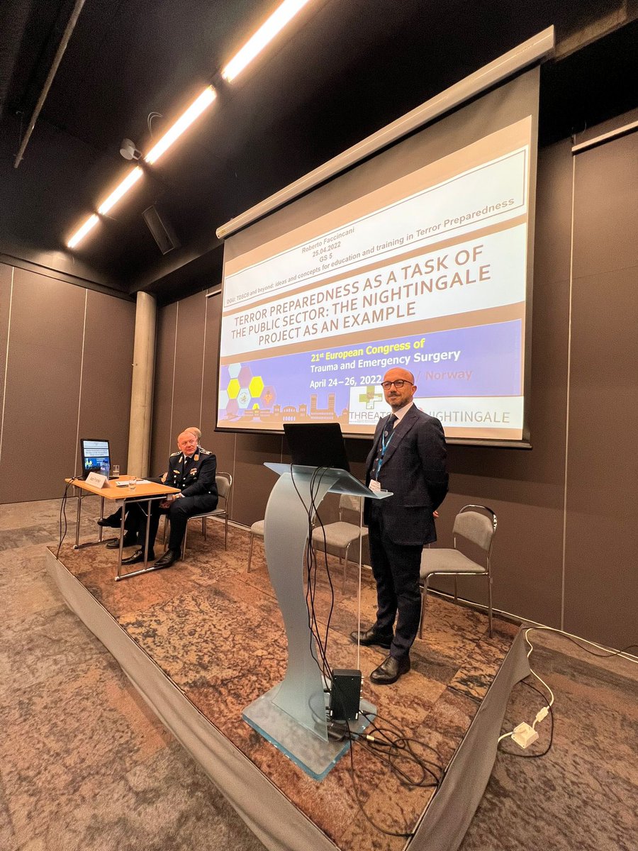 RFaccincani's tweet photo. Presentation of the EU funded project NIGHTINGALE in the session of the German Trauma Society during ECTES in Oslo https://t.co/jzWFd2MNdE