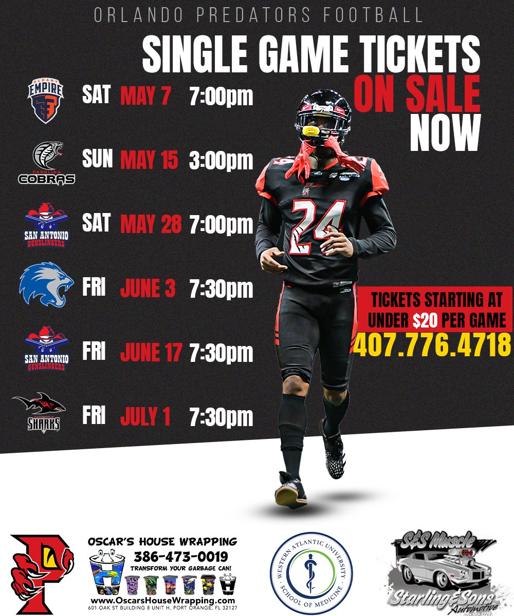 2022 Orlando Predators Schedule - Orlando Predators