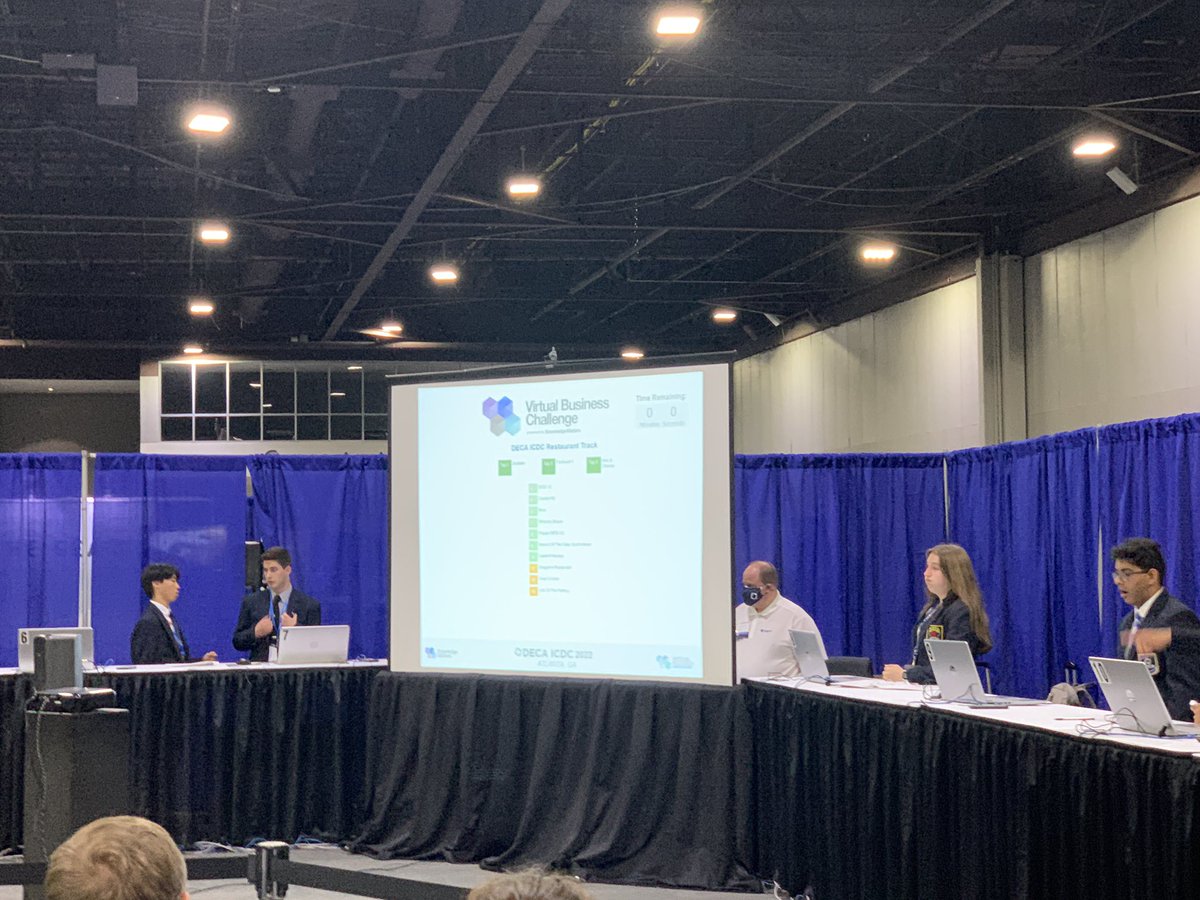 Trent and Joey during competition. Take note of the scoreboard.