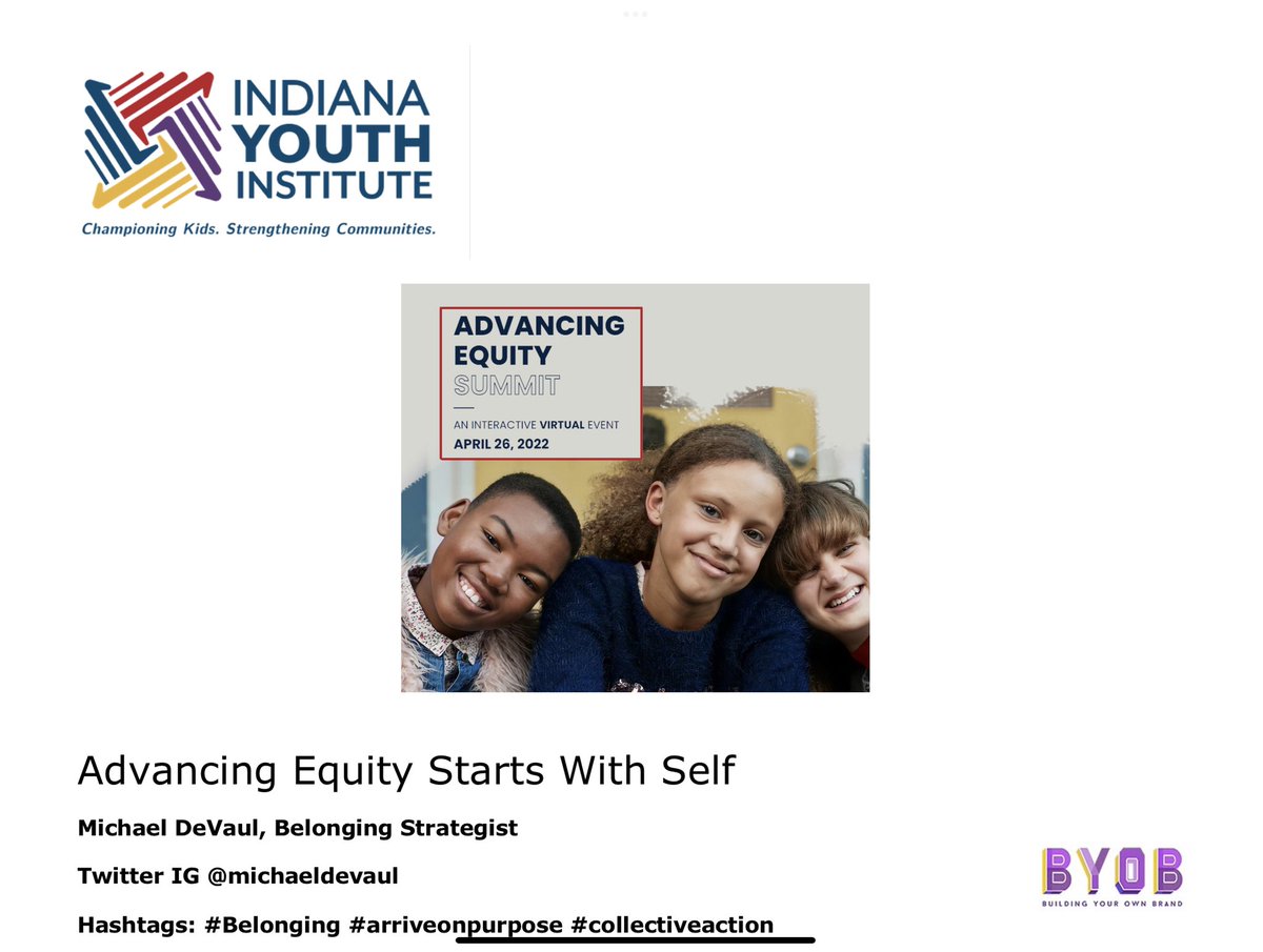 MichaelDeVaul's tweet photo. Thanks to the @Indiana_Youth for the opportunity to serve and engage today!

Advancing Equity Starts with self. #SystemsChange starts with elevating #SEI for adults and then students. 

Let’s all increase our #culturalcompetency as a tool to better serve youth. #arriveonpurpose🛖 https://t.co/RhMmwSui9J