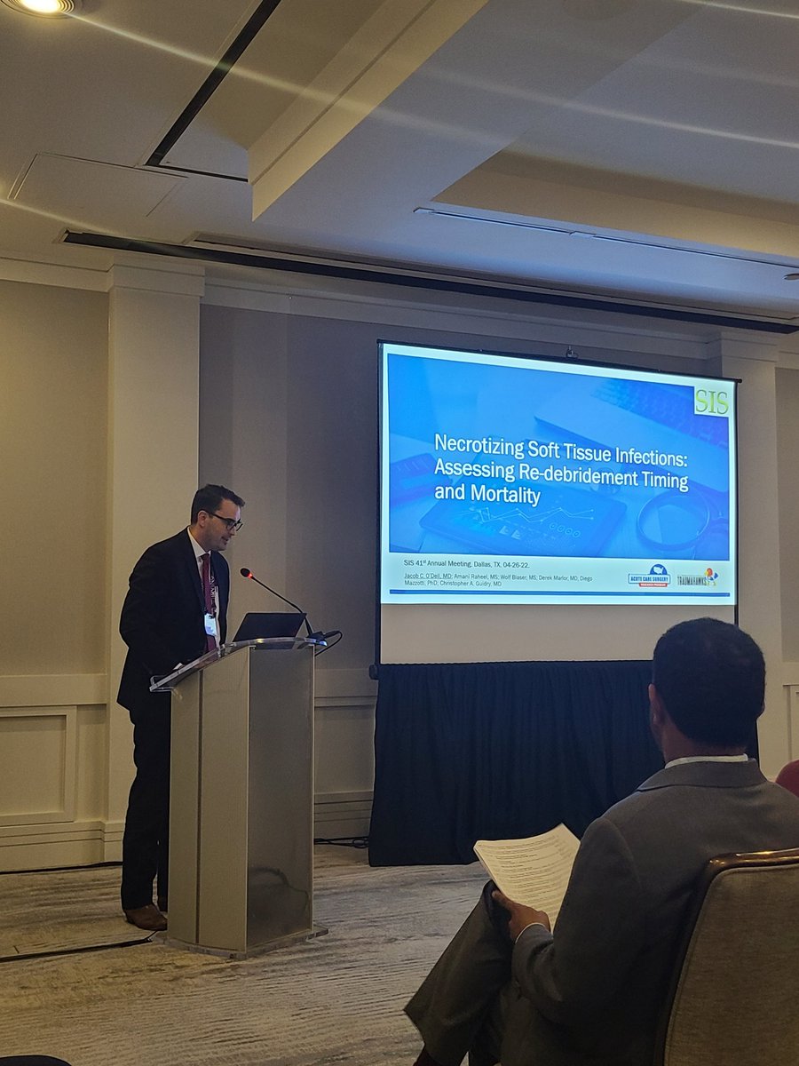 Christopher A. Guidry (@dr_guidry) on Twitter photo Jacob O'Dell discussing the timing of redebridement in NSTI at #SIS2022. <a href="/SurgInfxSoc/">Surgical Infection Society</a> <a href="/ku_trauma/">KU Acute Care Surgery Research</a> <a href="/OU_Surgery/">OU Surgery</a> #tomorrowcomestoday #strongwork Jacob O'Dell discussing the timing of redebridement in NSTI at #SIS2022. <a href="/SurgInfxSoc/">Surgical Infection Society</a> <a href="/ku_trauma/">KU Acute Care Surgery Research</a> <a href="/OU_Surgery/">OU Surgery</a> #tomorrowcomestoday #strongwork