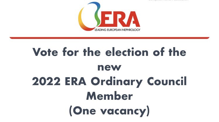 ACarinaFerreira's tweet photo. I’m thrilled to announce my candidacy for the ERA Council! @ERAkidney Don’t forget to vote!! https://t.co/kEjyAe7iud
