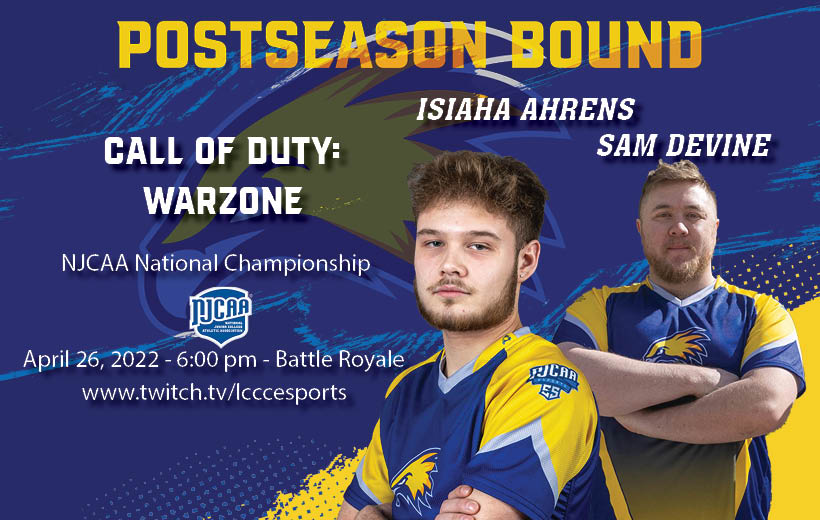 LCCCsports's tweet photo. It's championship time!

The @LCCCesports Call of Duty: Warzone team is on the consoles tonight as they take on the field in a battle royale for the national championship! 

It all kicks off tonight at 6:00 pm! 

#TakeFlight #BringItHome https://t.co/mw2p9PAJne