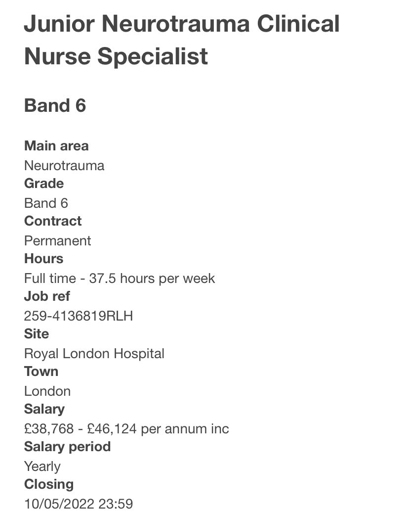 Alice Kershberg (@alice_kershberg) on Twitter photo An exciting opportunity has arisen to join the Neurotrauma Clinical Nurse Specialist team at <a href="/RlhNeurosurgery/">RLH Neurosurgery</a>. Helping provide expert and compassionate care to patients and families suffering with the impact of TBI. <a href="/EmCareandTrauma/">RLH EC&T Division</a> <a href="/NELETN/">North East London & Essex Trauma Network</a> <a href="/UKBANN/">BANN</a> @RoyalLondonHosp An exciting opportunity has arisen to join the Neurotrauma Clinical Nurse Specialist team at <a href="/RlhNeurosurgery/">RLH Neurosurgery</a>. Helping provide expert and compassionate care to patients and families suffering with the impact of TBI. <a href="/EmCareandTrauma/">RLH EC&T Division</a> <a href="/NELETN/">North East London & Essex Trauma Network</a> <a href="/UKBANN/">BANN</a> @RoyalLondonHosp