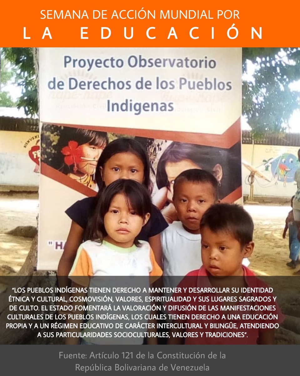 ackapekape's tweet photo. Semana de acción mundial por la educación | Artículo 121 de la Constitución de la República Bolivariana de Venezuela

 #SAME2022 #KapeObserva https://t.co/dLDPMcmCvW