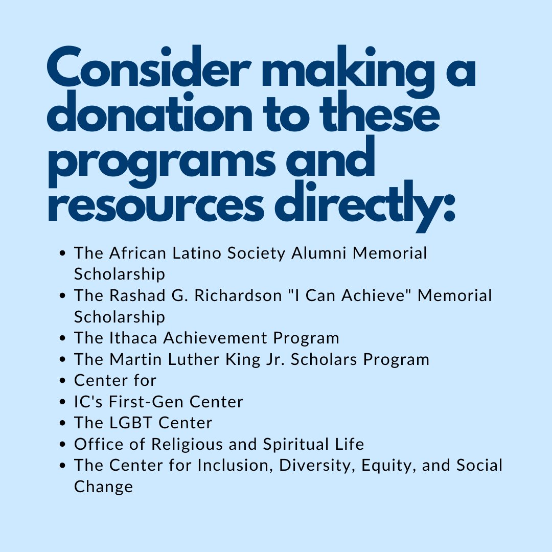 Happy #GivingDay everyone! This year, we have the opportunity to highlight not only our office but several departments, programs, and campus resources that help support our underrepresented students as #ICGivesBack 💛💙 (links in bio!)