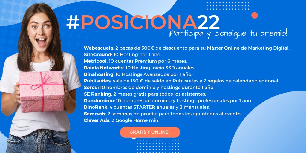 #posiciona22 Vamos a tope, con los conocimientos, una gran ponencia de un montón de profesionales. Quiero mi premio 😊
