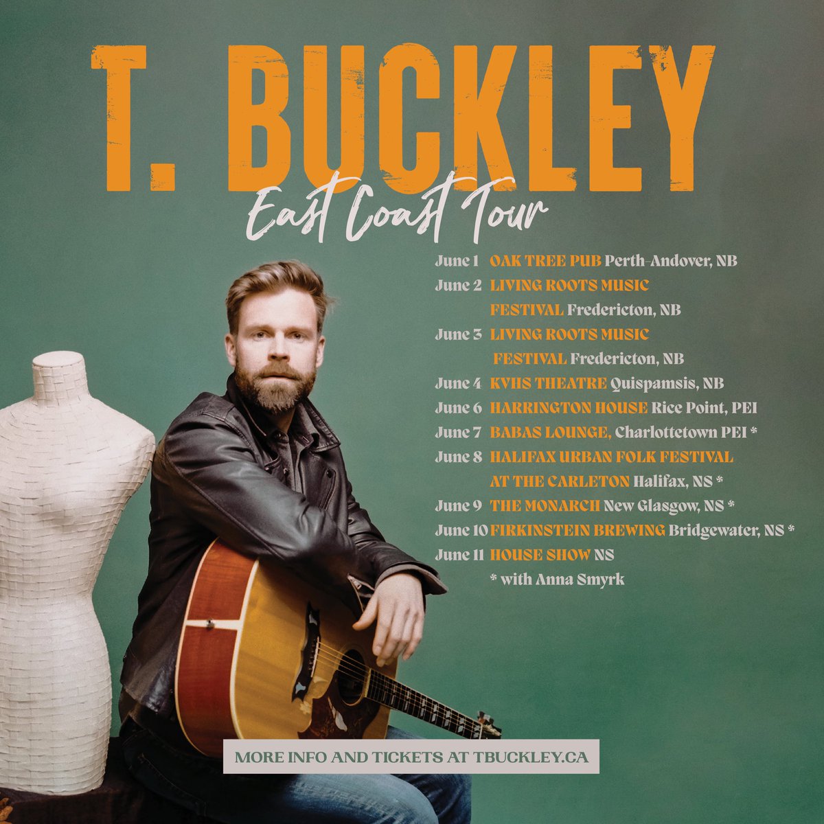 Goin’ Back East!!

Thrilled to be heading to the Maritimes for a run of shows!

Head here for more info and tickets —>
tbuckley.ca/shows2

#livemusic #eastcoasttour #abmusic #musician #ontheroadagain #folkmusic #folkmusiccanada #maritimes