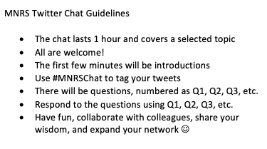 MidwestNursing's tweet photo. Welcome to our Twitter Chat this afternoon. Please see the guidelines below. Of note, the chat will last 20 minutes today instead of one hour. #MNRSChat https://t.co/kbOVvq9I6r