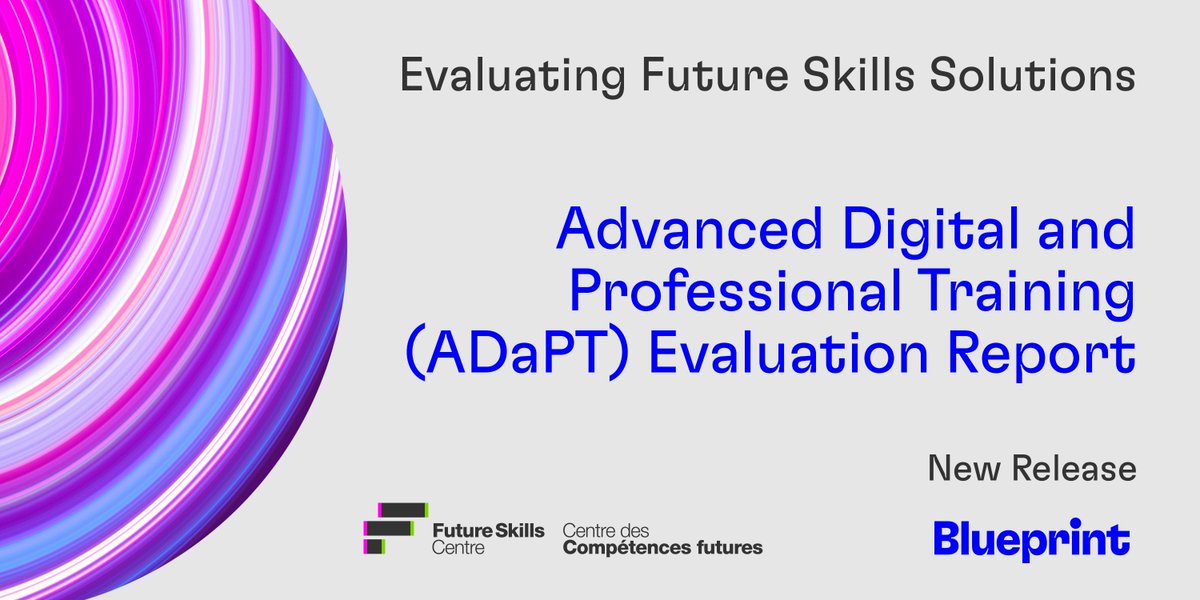 Blueprint_ADE's tweet photo. New report! We’re thrilled to share findings from our evaluation of @RyersonDI and @TECHNATIONca's ADaPT, a digital competency training program targeting equity-seeking groups underrepresented in digital roles.

Learn more: https://t.co/NTdd4mkZ74

#digitalskills #FutureOfWork https://t.co/xpmm0QvJTj