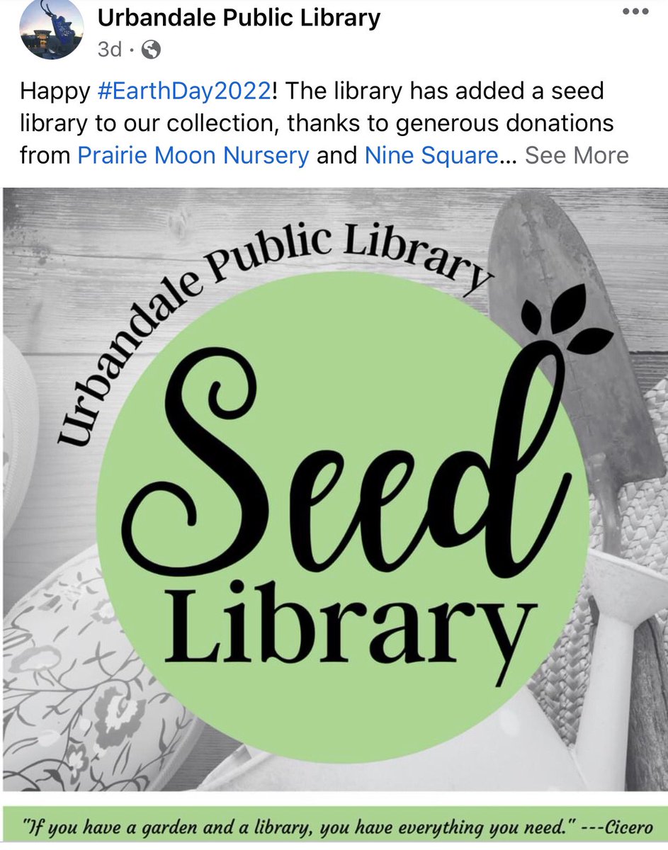 MatzenErin's tweet photo. Way to go @UrbandaleLib! This is a great idea. I hope more libraries follow suit!
.
#gardener #seeds #librians #foodequality #seedvariety #nativespecies #heirloom #heirloomseeds #seedsavers #amwriting #writingcommunity #librarys #seedlibrary #communitygardens #hope https://t.co/WhecCYXX1x