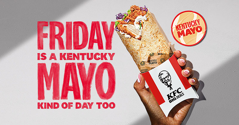 KFC_UKI's tweet photo. Monday, Tuesday, wrappy days. Wednesday, Thursday, happy days. Friday, same. The new KFC Twister Wrap of the Day - five days, four flavours, all just £1.98.