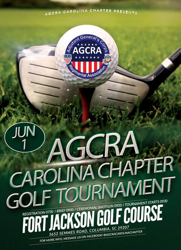 AG CORPS WEEK AT FORT JACKSON, SC.
AGCRA CAROLINA CHAPTER GOLF TOURNAMENT.
JUNE 1, 2022
@AGS_CMDT @ArmyHRC @IAgcra @AGCRAAloha @AGCRAPotomac @101stAGCRA @AGCRA_Ozarks @MTRainierAGCRA @Helpful_S1 @Agt2787 #AGCRA #AGCorps #DefendandServe #42A #420A