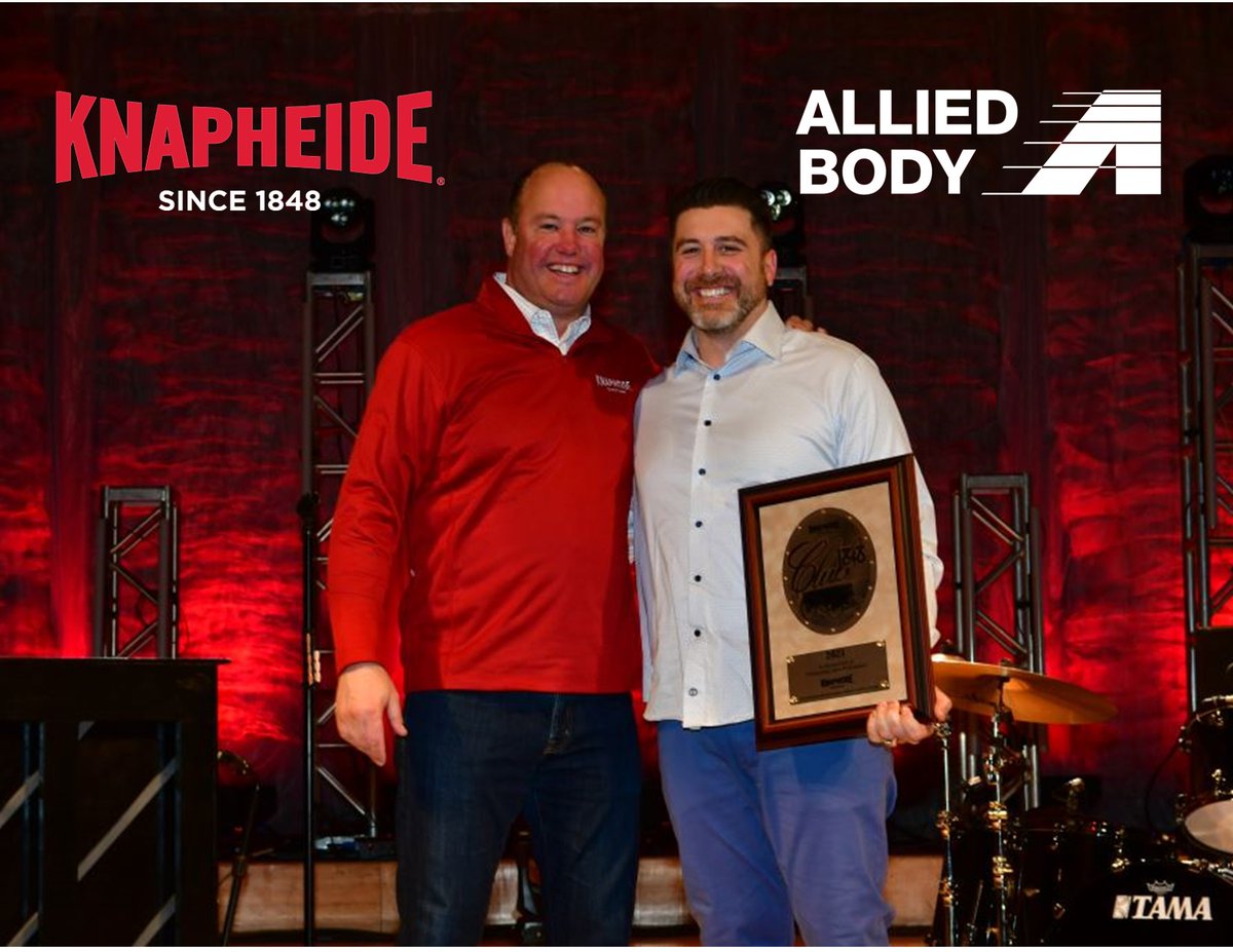 AlliedBodyWorks's tweet photo. On March 9th, 2022 at NTEA Work Truck Week Allied Body Works, won Knapheide's "1848 Club" award for the 10th consecutive year.  Allied is honored to earn this award that places us among the top Knapheide distributors nationwide. https://t.co/rpA11cQ6WZ