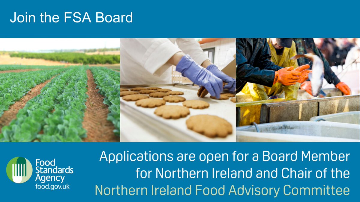 FSAinNI's tweet photo. We’re recruiting an FSA Board Member for Northern Ireland and Chair of the NI Food Advisory Committee.
If you have an interest in food and would like to be involved in shaping food policy apply at https://t.co/3T03epncX6
Applications Close Friday 29th April
#FSABoard #NIFAC https://t.co/RGbsFCDvEa