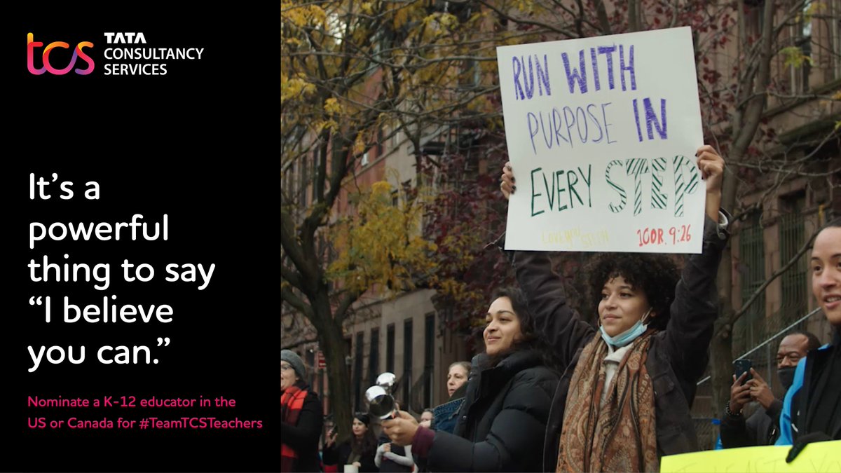 tcs_na's tweet photo. Nominate an educator for #TeamTCSTeachers by 5/15! Retweet this post, tag a teacher who inspires students through running, and tell us why you believe in them. #allthefeels https://t.co/h5y7zcGNYR #Buildingonbelief https://t.co/qHJkQkQf5J