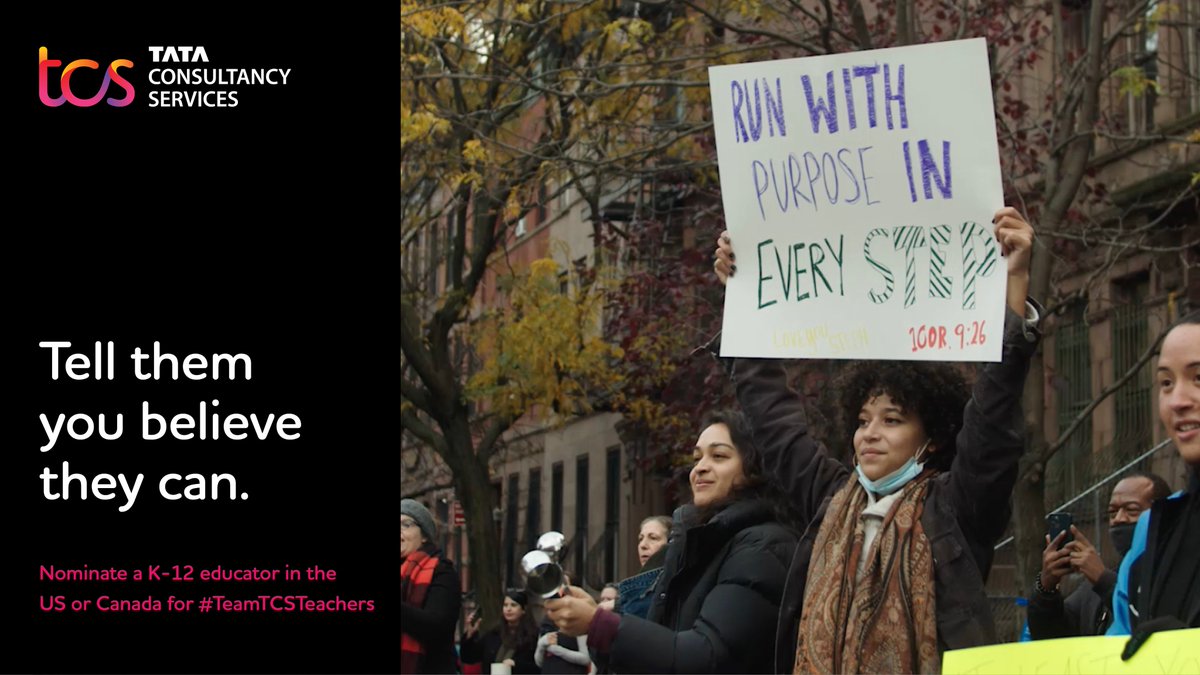 tcs_na's tweet photo. Nominate an educator for #TeamTCSTeachers by 5/15! Retweet this post, tag a teacher who inspires students through running, and tell us why you believe in them. #allthefeels https://t.co/h5y7zcGNYR #Buildingonbelief https://t.co/qHJkQkQf5J