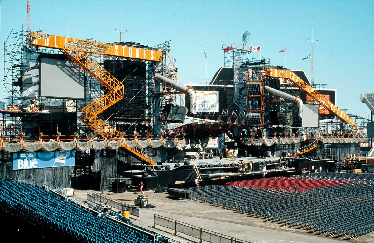 RollingStones's tweet photo. The Stones stage design company @StufishStudio share insight on the various stages they have created for the band over the decades - from the elaborate and abstract pioneering builds, to the more modern, clean and ever-evolving sets you see today: https://t.co/CAOqiIAt3F https://t.co/rPM9YISNJV