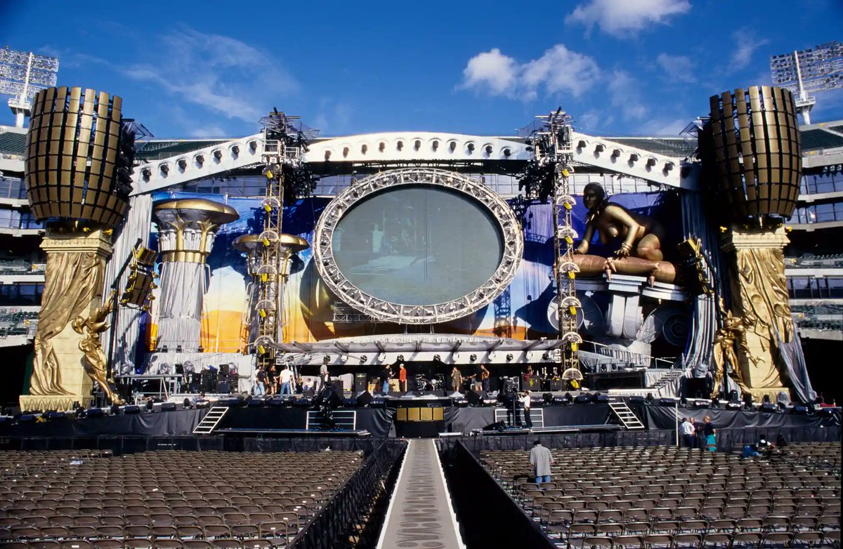 RollingStones's tweet photo. The Stones stage design company @StufishStudio share insight on the various stages they have created for the band over the decades - from the elaborate and abstract pioneering builds, to the more modern, clean and ever-evolving sets you see today: https://t.co/CAOqiIAt3F https://t.co/rPM9YISNJV