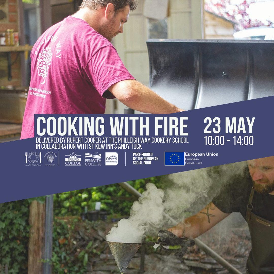 NEW COURSE: Cooking with Fire for Hospitality businesses 👨‍🍳

Hospitality Table Cornwall is working with Rupert Cooper at the <a href="/PhilleighWay/">Philleigh Way</a> Cookery School in collaboration with <a href="/stkewinn/">St Kew Inn</a>'s Andy Tuck to run a one day ‘Cooking with Fire’ course on 23 May.

cookingwithfire.eventbrite.co.uk