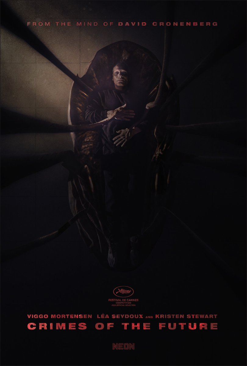 MarkRumors's tweet photo. Tráiler y póster expectativa de "Crimes of the Future" escrita y dirigida por David Cronenberg con Viggo Mortensen, Léa Seydoux y Kristen Stewart. Detalles en https://t.co/k4AVL3Y7kw https://t.co/WEA8CYlQCn