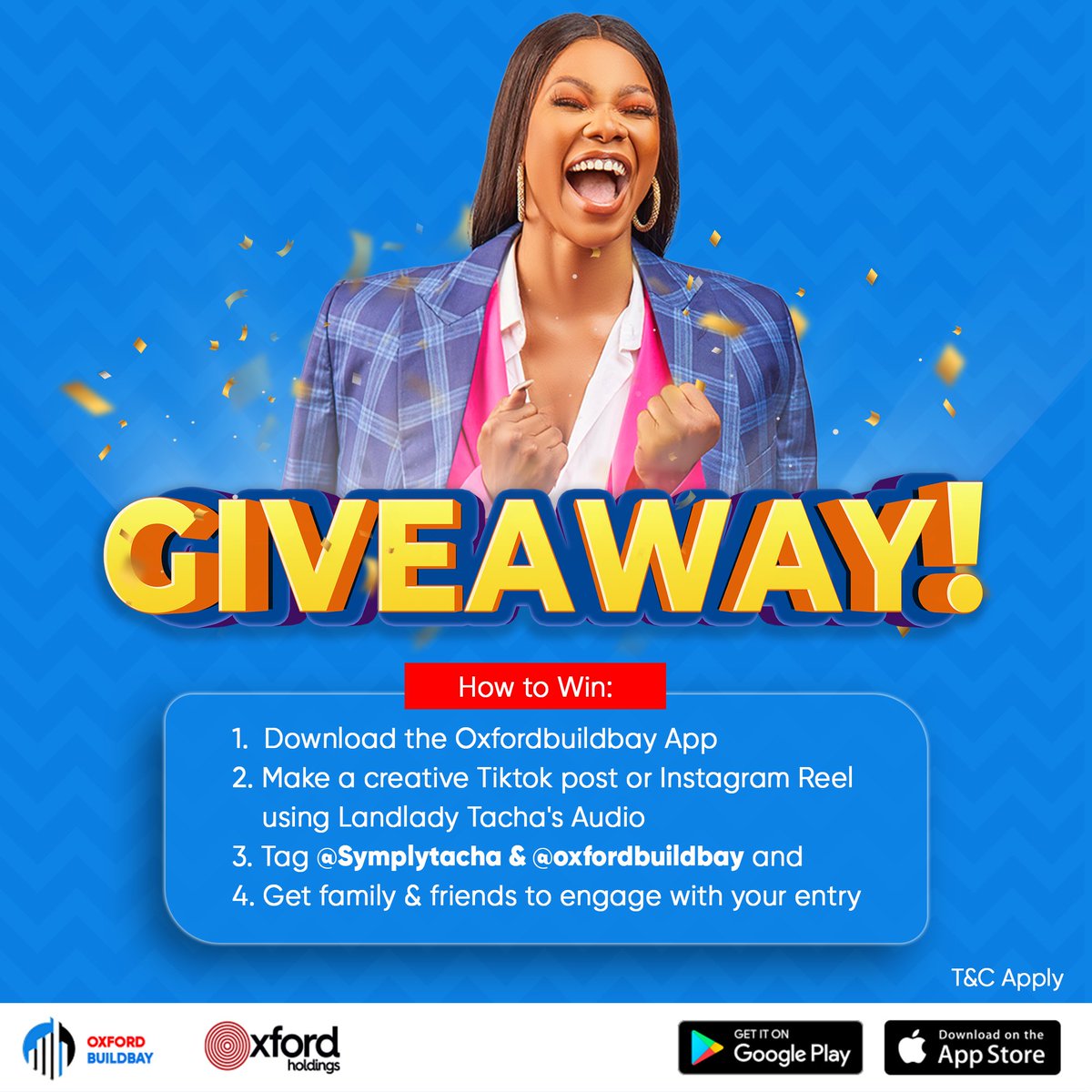 Buildbayltd's tweet photo. Are you there? Are you there?!🕺🏾💃🏾. 
Our 100,000 Naira cash giveaway is still on! Join the fun and win!

Start by downloading our App 📲: https://t.co/80xnhXAW2Y 

Tag us on your entries 🏷 
Ends on the 29th April, 2022.

#Oxfordbuildbay Tacha #Giveaway #flexirealestate https://t.co/2EzPFGtwwS