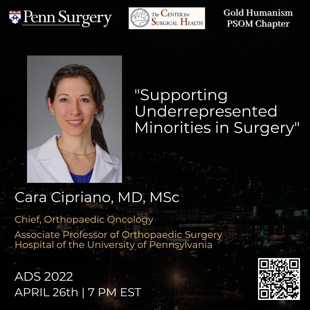 ADS_conference's tweet photo. Join our session about supporting and mentoring URM surgeons throughout their careers, led by the amazing, Dr. Cara Cipriano, Associate Prof. of Orthopaedic Surgery! The session begins tonight at 7 PM. Register here https://t.co/6WaQDIlnt9 #MedTwitter #SurgTwitter #orthotwitter https://t.co/RhH20314jn