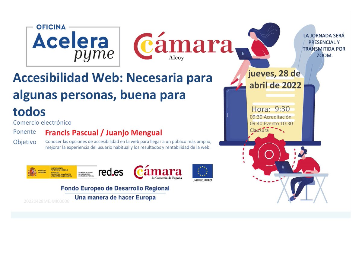 Recuerda que este jueves Sollutia te contará todos los secretos que necesitas para acelerar tu PYME, gracias a la accesibilidad web. 

🌀 ¡No te lo pierdas y reserva tu plaza!

📝 Inscríbete aquí (online o presencial tu eliges):
camaraalcoy.net/acelerapyme/