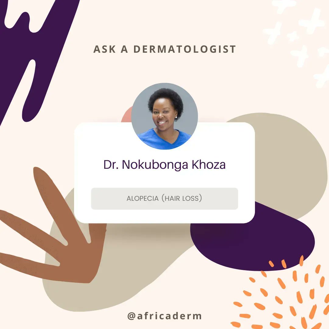 It is time for a QnA with Africaderm. 🙌🏿

What would you like to know about hair loss (ALOPECIA)? 🤔

Tweet us your questions, and we'll get Dr Khoza, our guest Dermatologist, to answer them during our Instagram live tomorrow at 7 pm CAT! 👇🏿