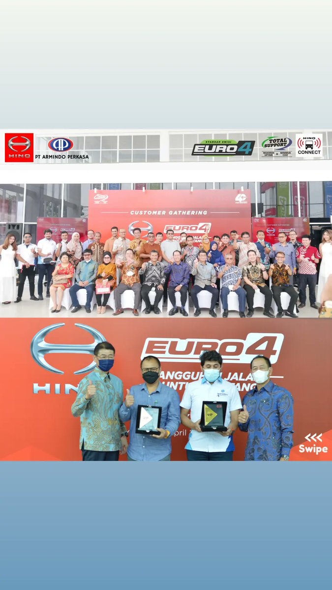 armindoperkasa's tweet photo. CUSTOMER GATHERING HINO EURO4 Bersama PT ARMINDO PERKASA 20 APRIL 2022 Telah terselenggara dengan sukses.
HINO EURO4 , TANGGUH DI JALAN UNTUNG DI TANGAN.
#hinoid #hinoalwayswithyou #customergathering #hinoarmindoperkasa #hinoeuro4 https://t.co/ynTVVYRCHk