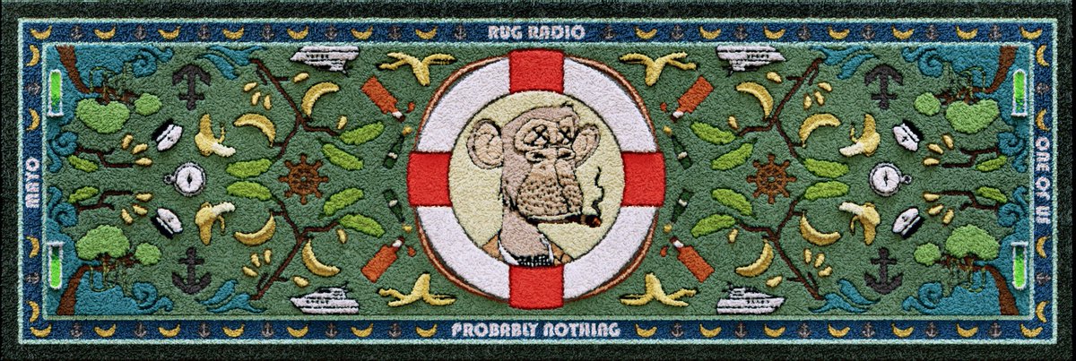 Rug Radio is hands-down the best play in the NFT space right now.

Absolutely stacked team of builders, creators, artists and traders.

Over $6,000,000 in the RugBank to incubate, invest and build with. 

Genesis rugs are composable ERC721 tokens, they can turn into anything 👀🎙️