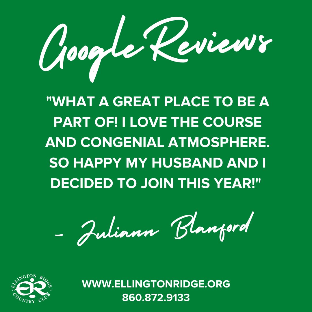 Thank you so much for taking the time to provide us with a FANTASTIC Google Review. If you have had an amazing experience with us please consider giving us your feedback: g.page/r/Cd5_Zg7U98kj…  #ellingtonridgecountryclub #ERCC #googlereviews