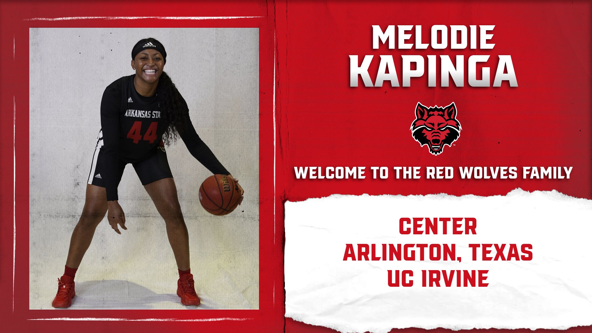 Arkansas State Women's Basketball on X: Adding a 💪 post presence! Welcome  Melodie Kapinga to the Pack! ✍ #WolvesUp🐺