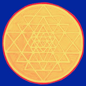 CryptoSchmepto's tweet photo. The goal of contemplating the Sri Yantra is that the adept can rediscover his primordial sources. The circuits symbolically indicate the successive phases in the process of becoming. https://t.co/x4KdGn9sjM
