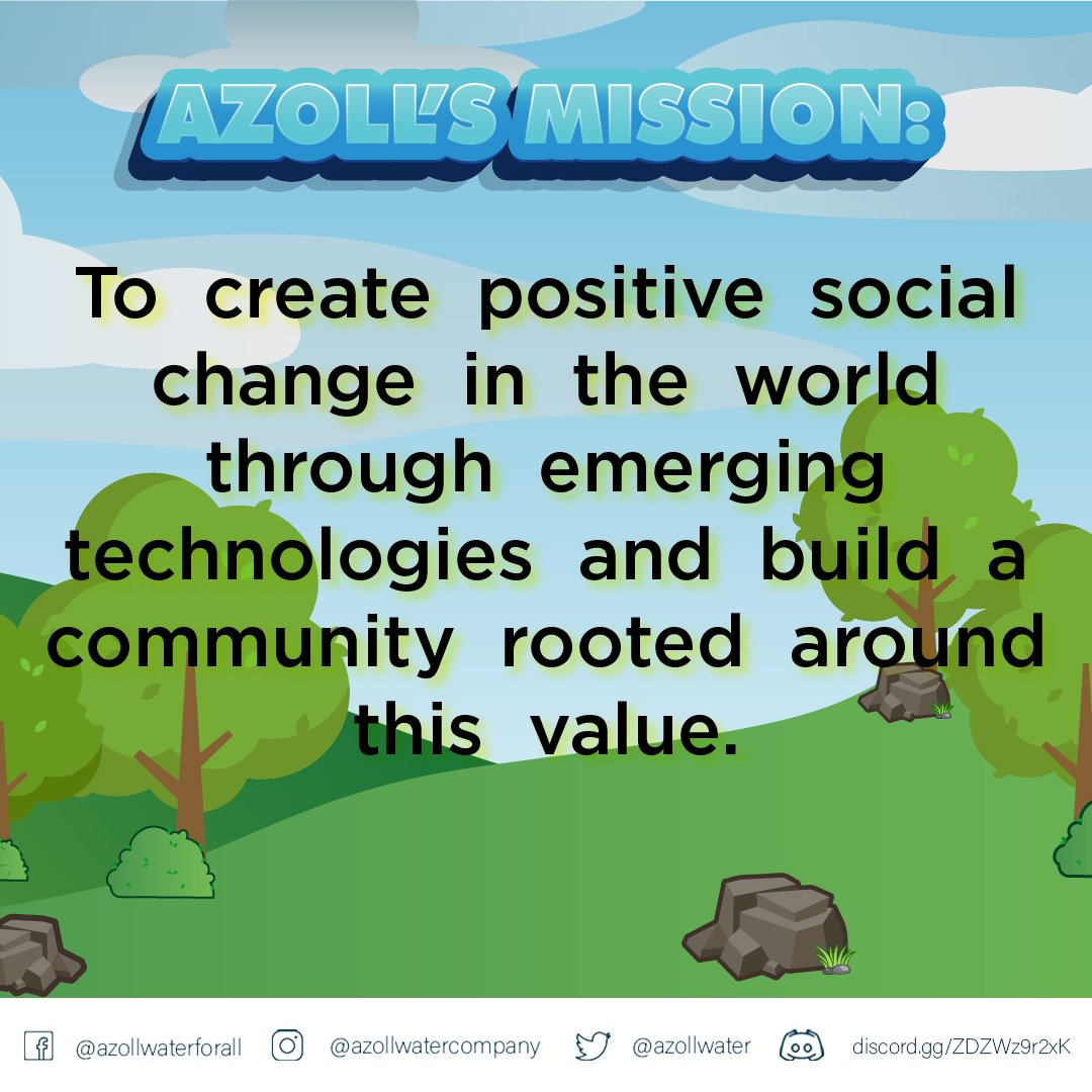 AzollWater's tweet photo. Azoll’s mission - is to create positive social change in the world through emerging technologies and build a #NFTcommunity rooted around this value. https://t.co/tQzvvHEJKI